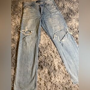 Aero Distressed Light Wash Baggy Jeans